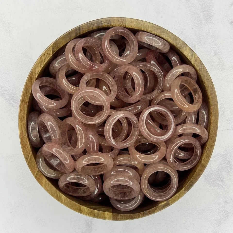 رینگ سنگ کوارتز توت‌ فرنگی — تصویر 3