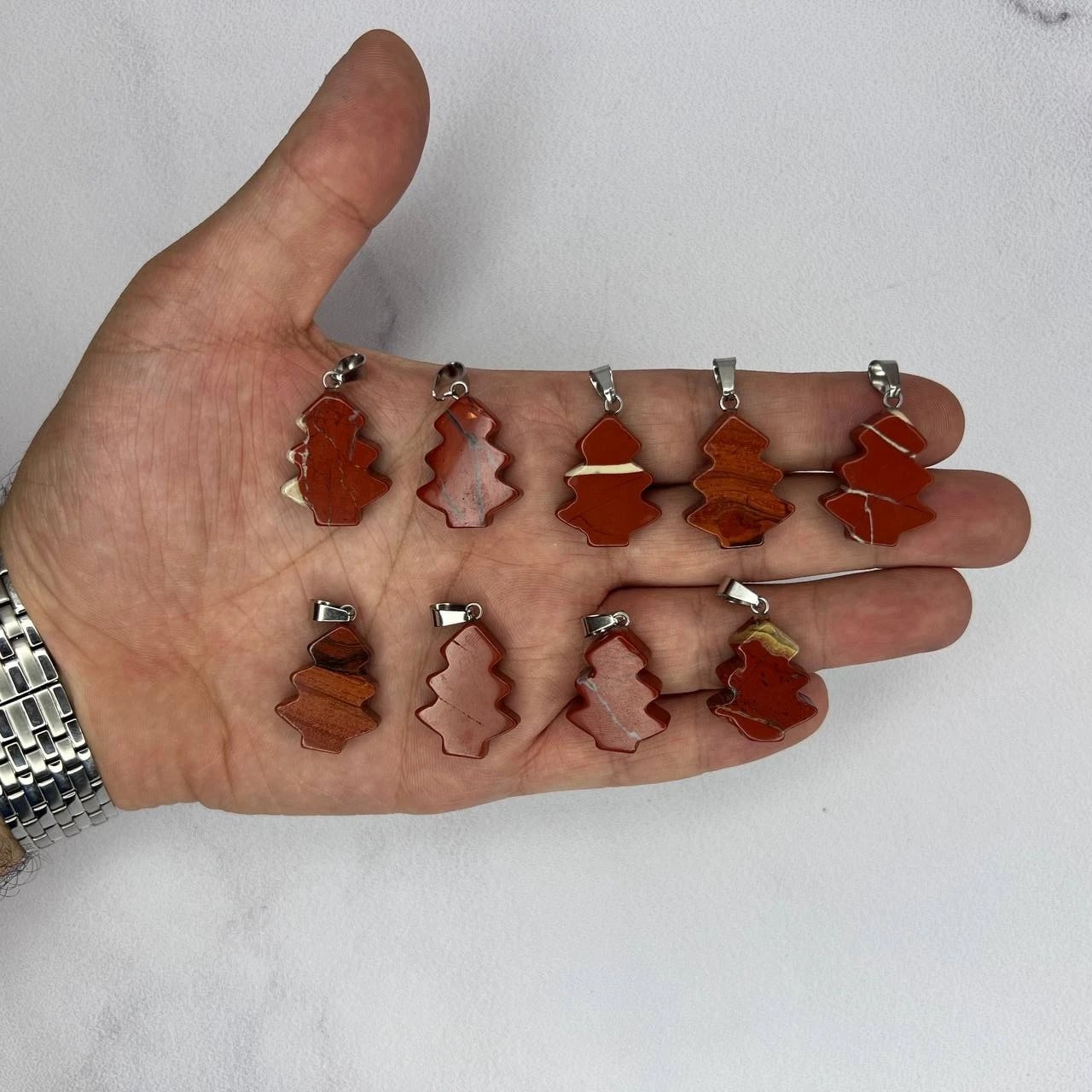 آویز درخت کاج سنگ جاسپر — تصویر 3